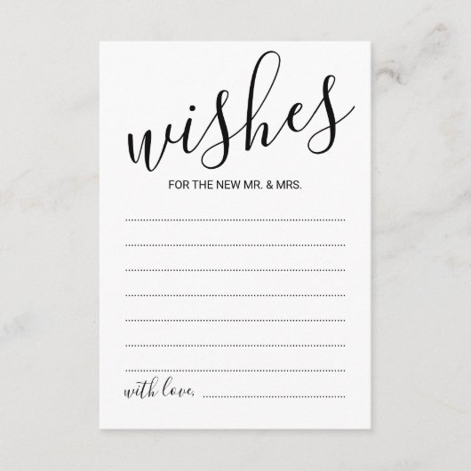 Modern Script Wedding Advice and Wishes Card Advieskaart (Voorkant)