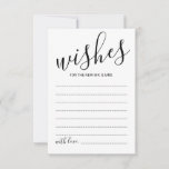 Modern Script Wedding Advice and Wishes Card Advieskaart<br><div class="desc">Voeg een persoonlijke aanraking aan uw bruiloft toe met een modern manuscript trouwadvies en wenst kaart. Deze advieskaart is voorzien van een titel in de stijl van de zwarte moderne calligrafische lettertypen en van details in de zwarte moderne sans serif lettertypestijl op de witte achtergrond. Ideaal voor bruiloft, baby shower,...</div>