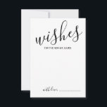 Modern Script Wedding Advice and Wishes Card Advieskaart<br><div class="desc">Voeg een persoonlijke aanraking aan uw bruiloft toe met een modern manuscript trouwadvies en wenst kaart. Deze advieskaart is voorzien van een titel in de stijl van de zwarte moderne calligrafische lettertypen en van details in de zwarte moderne sans serif lettertypestijl op de witte achtergrond. Ideaal voor bruiloft, baby shower,...</div>