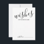Modern Script Wedding Advice and Wishes Card Advieskaart<br><div class="desc">Voeg een persoonlijke aanraking aan uw bruiloft toe met een modern manuscript trouwadvies en wenst kaart. Deze advieskaart is voorzien van een titel in de stijl van de zwarte moderne calligrafische lettertypen en van details in de zwarte moderne sans serif lettertypestijl op de witte achtergrond. Ideaal voor bruiloft, baby shower,...</div>