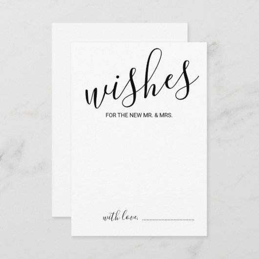 Modern Script Wedding Advice and Wishes Card Advieskaart (Voorkant / Achterkant)