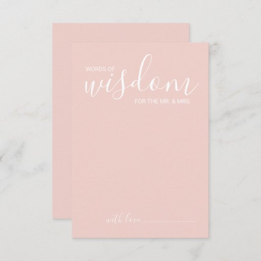 Modern Script Wedding Advice and Wishes Card Advieskaart (Voorkant / Achterkant)
