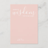 Modern Script Wedding Advice and Wishes Card Advieskaart (Voorkant)
