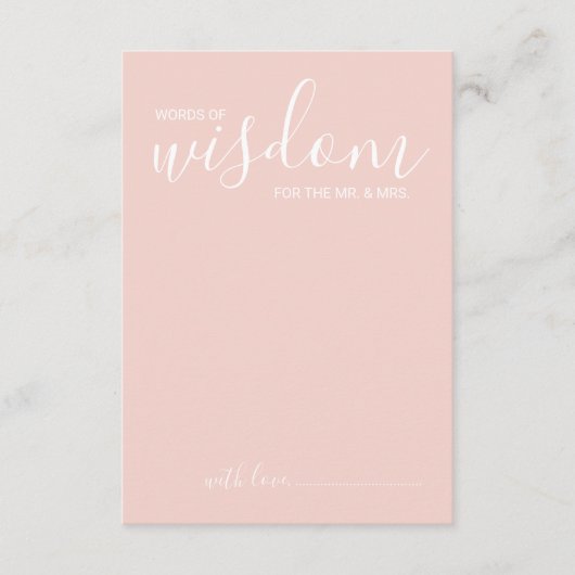 Modern Script Wedding Advice and Wishes Card Advieskaart (Voorkant)
