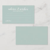 Modern Script Wedding Advice and Wishes Card Advieskaart (Voorkant / Achterkant)