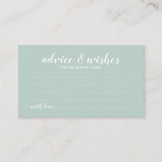 Modern Script Wedding Advice and Wishes Card Advieskaart (Voorkant)