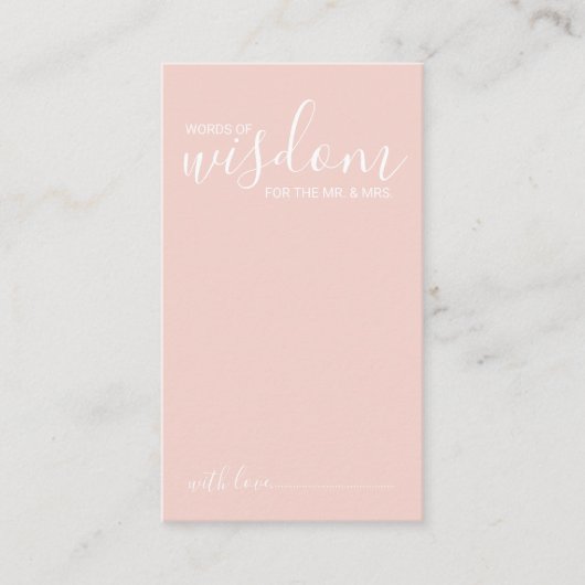 Modern Script Wedding Advice and Wishes Card Advieskaart (Voorkant)