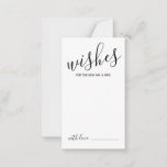 Modern Script Wedding Advice and Wishes Card Advieskaart<br><div class="desc">Voeg een persoonlijke aanraking aan uw bruiloft toe met een modern manuscript trouwadvies en wenst kaart. Deze advieskaart is voorzien van een titel in de stijl van de zwarte moderne calligrafische lettertypen en van details in de zwarte moderne sans serif lettertypestijl op de witte achtergrond. Ideaal voor bruiloft, baby shower,...</div>