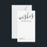Modern Script Wedding Advice and Wishes Card Advieskaart<br><div class="desc">Voeg een persoonlijke aanraking aan uw bruiloft toe met een modern manuscript trouwadvies en wenst kaart. Deze advieskaart is voorzien van een titel in de stijl van de zwarte moderne calligrafische lettertypen en van details in de zwarte moderne sans serif lettertypestijl op de witte achtergrond. Ideaal voor bruiloft, baby shower,...</div>
