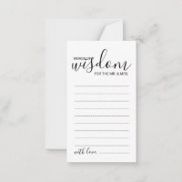 Modern Script Wedding Advice and Wishes Card