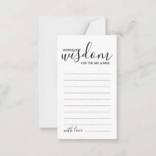 Modern Script Wedding Advice and Wishes Card Advieskaart