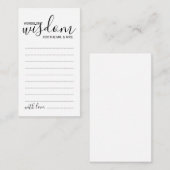 Modern Script Wedding Advice and Wishes Card Advieskaart (Voorkant / Achterkant)