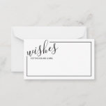 Modern Script Wedding Advice and Wishes Card Advieskaart<br><div class="desc">Voeg een persoonlijke aanraking aan uw bruiloft toe met een modern manuscript trouwadvies en wenst kaart. Deze advieskaart is voorzien van een titel in de zwarte stijl van het moderne calligrafische lettertype en van details in de zwarte moderne sans serif lettertypestijl met een zwarte rand op een witte achtergrond. Ideaal...</div>