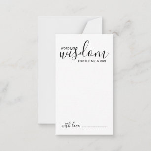 Modern Script Wedding Advice and Wishes Card Advieskaart