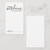 Modern Script Wedding Advice and Wishes Card Advieskaart (Voorkant / Achterkant)