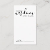 Modern Script Wedding Advice and Wishes Card Advieskaart (Voorkant)