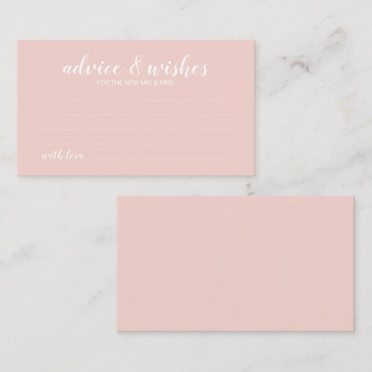 Modern Script Wedding Advice and Wishes Card Advieskaart (Voorkant / Achterkant)