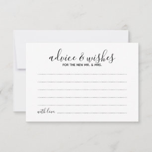 Modern Script Wedding Advice and Wishes Card Advieskaart