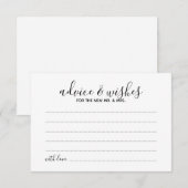Modern Script Wedding Advice and Wishes Card Advieskaart (Voorkant / Achterkant)