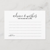 Modern Script Wedding Advice and Wishes Card Advieskaart (Voorkant)