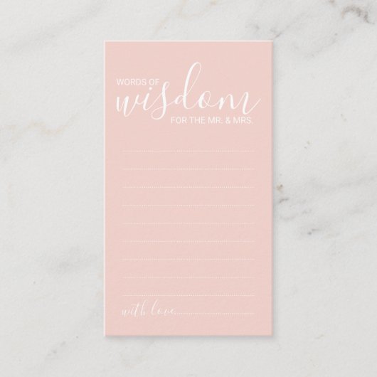 Modern Script Wedding Advice and Wishes Card Advieskaart (Voorkant)