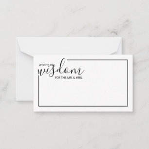 Modern Script Wedding Advice and Wishes Card Advieskaart