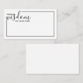 Modern Script Wedding Advice and Wishes Card Advieskaart (Voorkant / Achterkant)