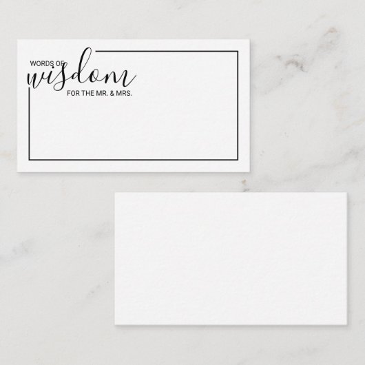 Modern Script Wedding Advice and Wishes Card Advieskaart (Voorkant / Achterkant)