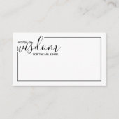 Modern Script Wedding Advice and Wishes Card Advieskaart (Voorkant)