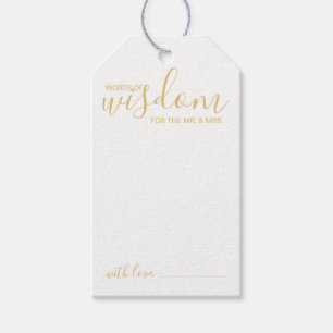 Modern Script Wedding Advice en wenst Gold Cadeaulabel