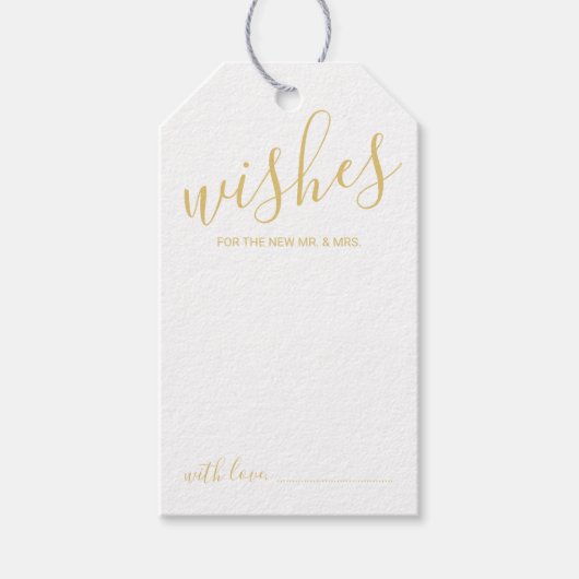 Modern Script Wedding Advice en wenst Gold Cadeaulabel (Voorkant)