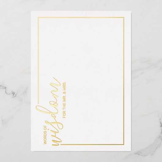 Modern Script Wedding Advice en wenst Gold Folie Uitnodiging (Voorkant)
