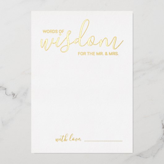 Modern Script Wedding Advice en wenst Gold Folie Uitnodiging (Voorkant)