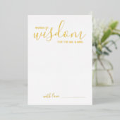 Modern Script Wedding Advice en wenst Gold Folie Uitnodiging (Staand Voorkant)