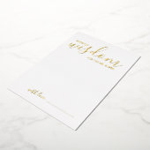 Modern Script Wedding Advice en wenst Gold Folie Uitnodiging (Gedraaid)