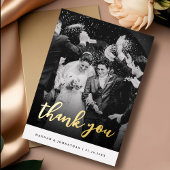 Modern Script Wedding Bedankt Folie Invitation Uitnodiging