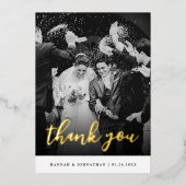Modern Script Wedding Bedankt Folie Invitation Uitnodiging (Voorkant)