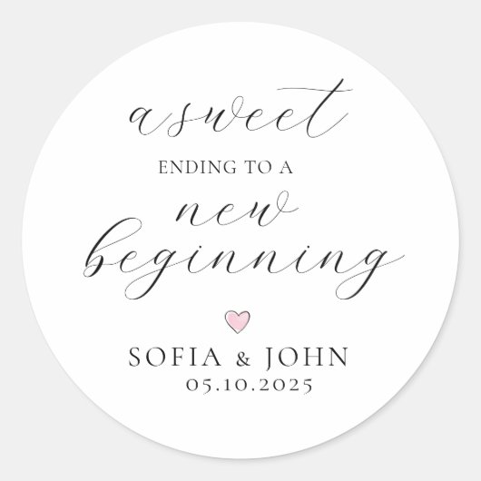 Modern script Wedding Benefat Treat Ronde Sticker (Voorkant)