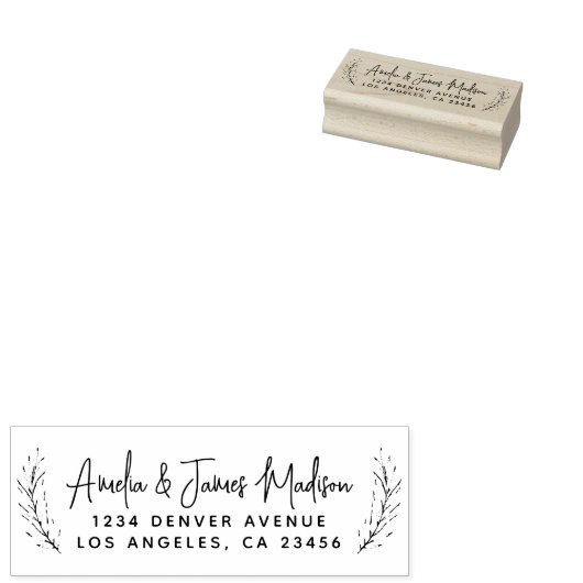 Modern Script Wedding Boho laat retouradres achter Rubberstempel (Gestempeld)
