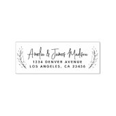 Modern Script Wedding Boho laat retouradres achter Rubberstempel (Afrduk)