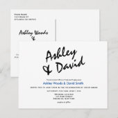 Modern Script Wedding Briefkaart (Voorkant / Achterkant)