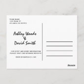 Modern Script Wedding Briefkaart (Achterkant)