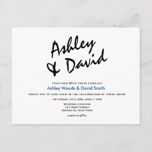 Modern Script Wedding Briefkaart
