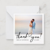 Modern Script Wedding Budget Mini Dank u kaart Notitiekaartje (Voorkant)