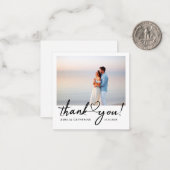 Modern Script Wedding Budget Mini Dank u kaart Notitiekaartje (Voorkant / Achterkant in situ)