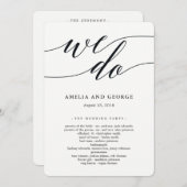 Modern Script Wedding Ceremony Program Programmakaart (Voorkant / Achterkant)