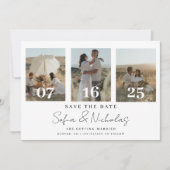 Modern Script Wedding Collage Save The Date (Voorkant)