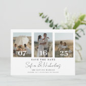 Modern Script Wedding Collage Save The Date (Staand voorkant)