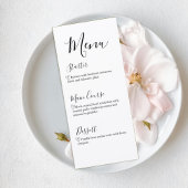 Modern Script Wedding Dinner Menu