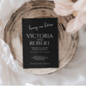 Modern Script Wedding Engagement Black Quote Kaart